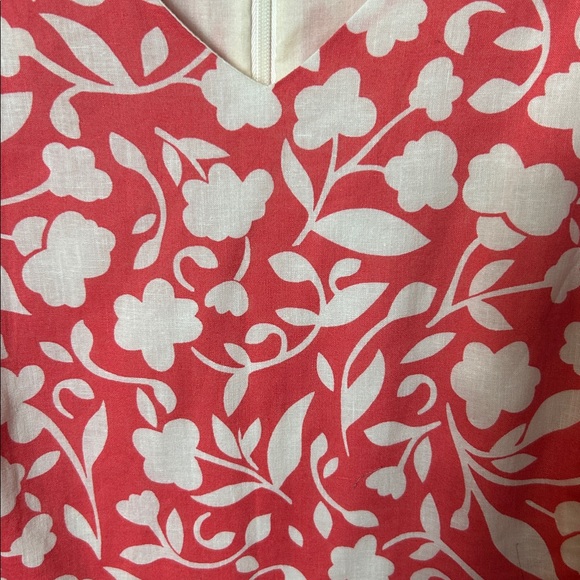 Boden Jade pink and white floral tie front linen cotton midi dress EUC - Picture 6 of 14